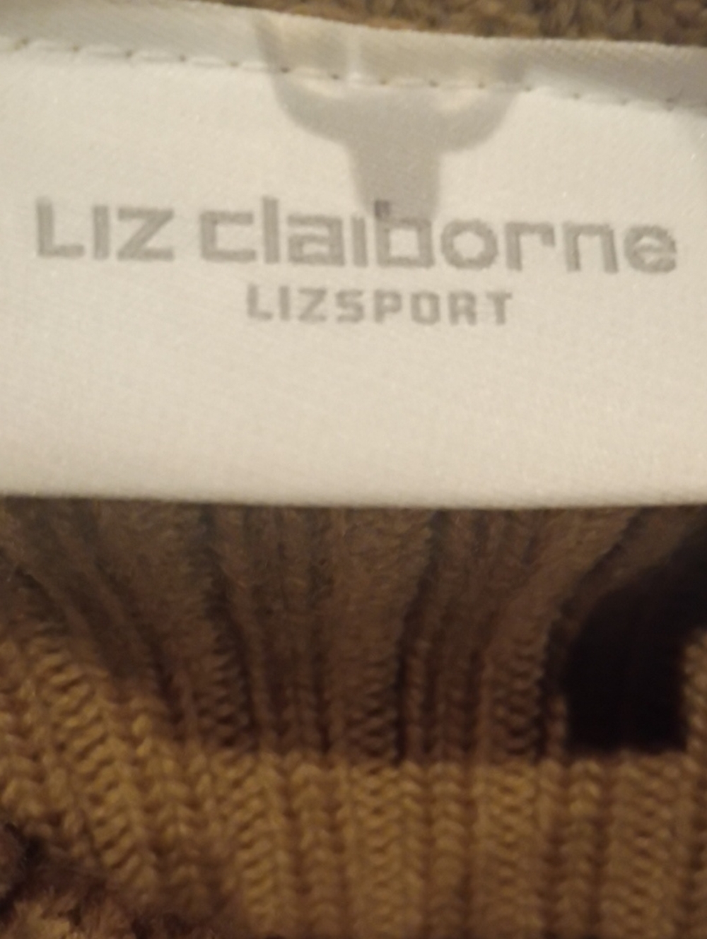 Liz Claiborne Tan Suede Leather/Merino Wool Top